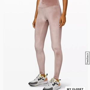 Velvet-like lululemon leggings champagne  size 2. Like new